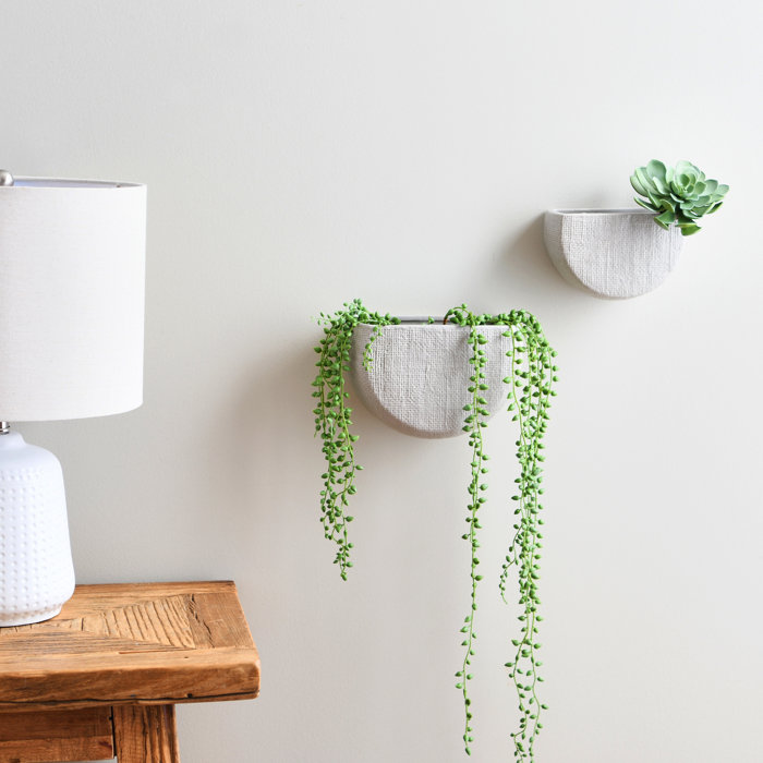 Latitude Run® Halfmoon Wall Planters Ceramic Indoor Wall Planter & Reviews Wayfair